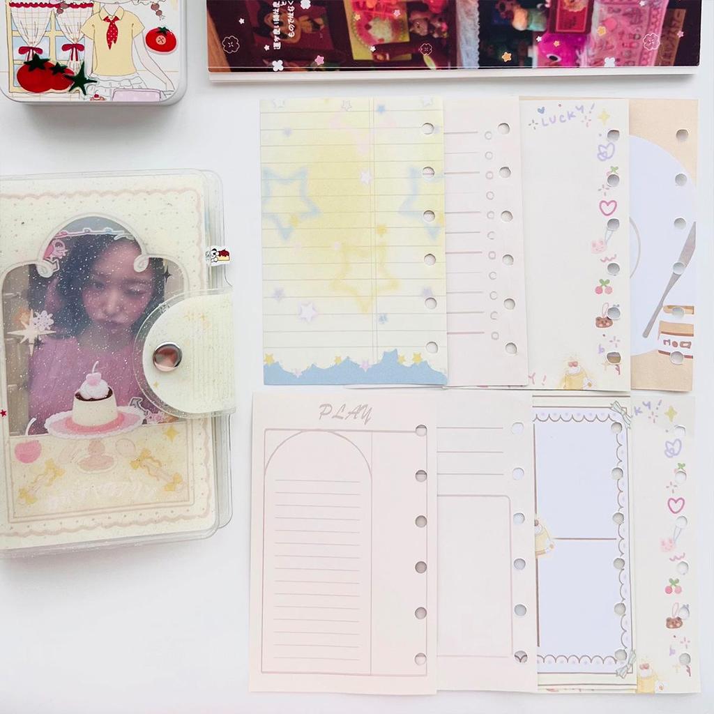 A7 Planner: Glitter Detachable Loose-Leaf Sticker Storage Album - Pocket-Size, Portable, Cute Wakawaka Design