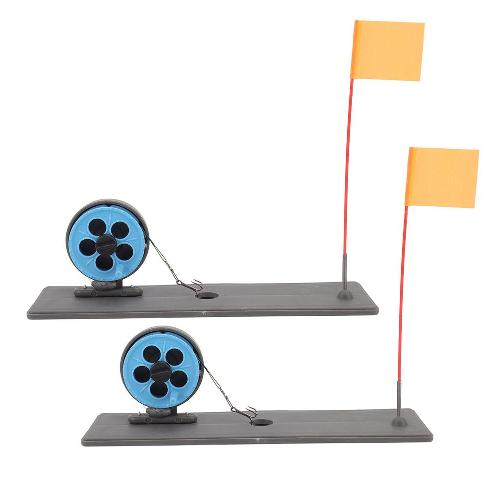 2 szt. Wędka do łowienia pod lodem z automatycznym pływającym, stabilnym, przenośnym znacznikiem flagi do wędkowania pod lodem