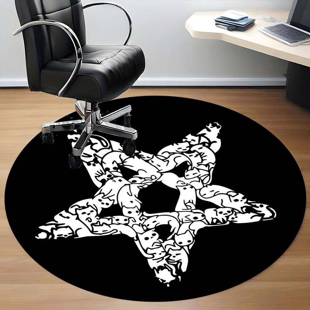 1pc Monster Pattern Office Round Area Rug,  Mat Suitable For Office, Under Office Chairs Bedroom Living Room Home Decor, Room Deco