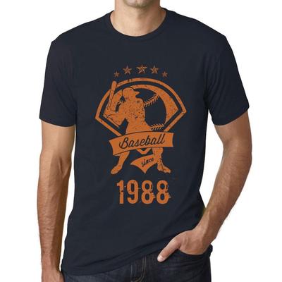 Men's Vintage Tee Shirt Graphic T Shirt Baseball Since 1988 Navy