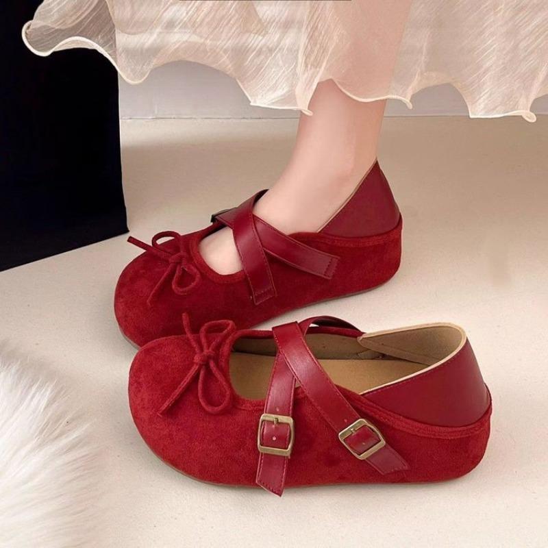 

Женские осенние новые одинарные туфли с бантом, универсальные полушлепанцы с закрытым носком 40 красный