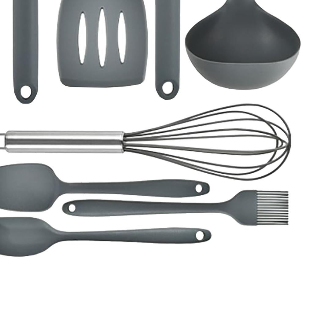 12PCS Kitchen Cooking Utensil Set Silicon Non Slip Kitchen Gadgets Essential Cookware Tools with Rotatable Holder for