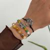 Spiral Design Ethnic Style Bracelet Multi-Layer Gravel Woven Bangle Bohemian Beaded Bracelet  Girls