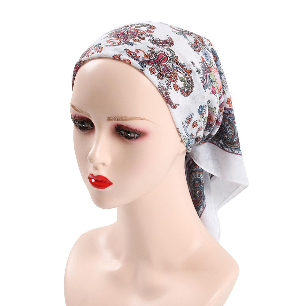 70*70cm Women Russian Floral Print Square Bandana Handkerchief Headband Scarves