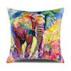 Watercolor Animals Cushion Cover 45X45Cm Cartoon Animals Portrait Printed Throw Pillow Cover Home Decorative Pillowcase For Sofa