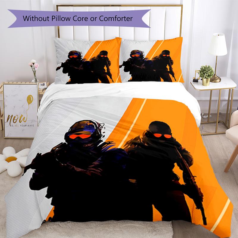 3pcs CS2 Bedding Set Duvet Cover Closure Includes 1 Duvet Cover & 2 Pillowcases, Soft and Comfortable for All Seasons.