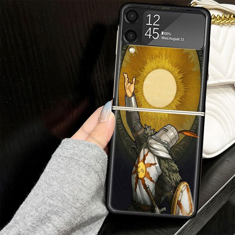 Dark Souls Game Case for Samsung Galaxy Z Flip7 Flip6 Flip5 Flip4 Flip3 5G Hard Phone Shell Z Flip 7 6 5 4 3 Black Cover