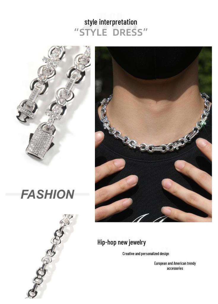 12mm Glossy Infinity Cross Necklace - European & American Hip Hop Style