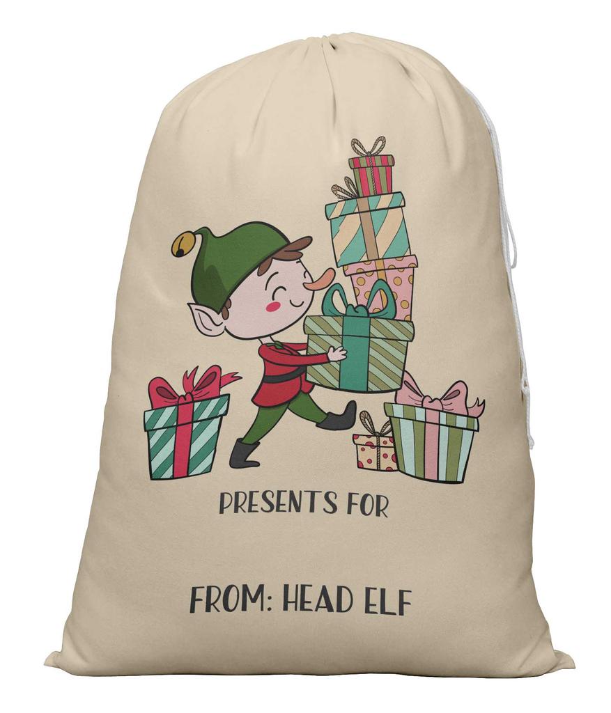 Printtoo 2 Pcs Santa Gift Sack For Kids Presents Xmas Bag Christmas Sack Personalized Bags Large 27x20 Inch