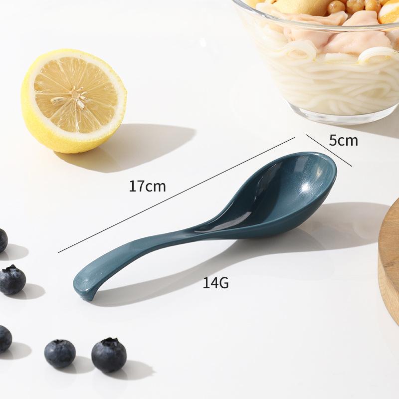Spoon - Household High-temperature Resistant Anti-drop Clear Soup Deep-mouth Ramen Spoon, Rice Noodle Long-handled Plastic Soup Spoon