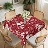 Festive Christmas Snowman Square Tablecloth Washable Winter Holiday Decorative Table Cloth Cover for Dining Party Picnic