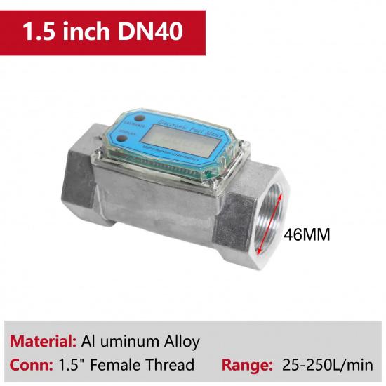 Electronic Fuel Meter Electronic Turbine Flowmeter Diesel Water Liquid Digital Aluminum Alloy 1" 1.5" 2" LCD