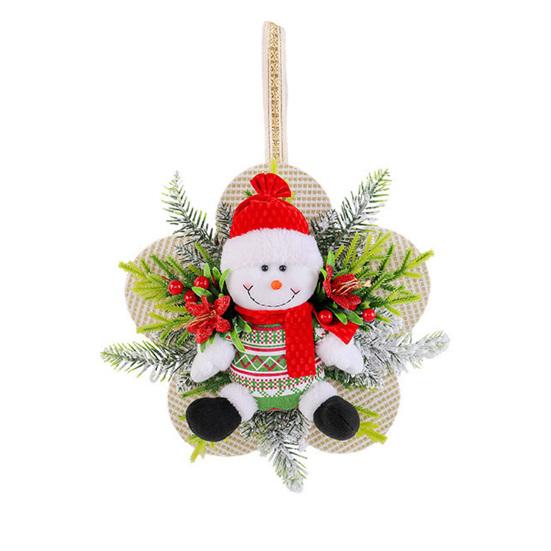 

Рождественская плюшевая кукла, подвесное украшение на дверь, милый венок снеговика/Деда Мороза для стены, входной двери, машины, домашнего декора A