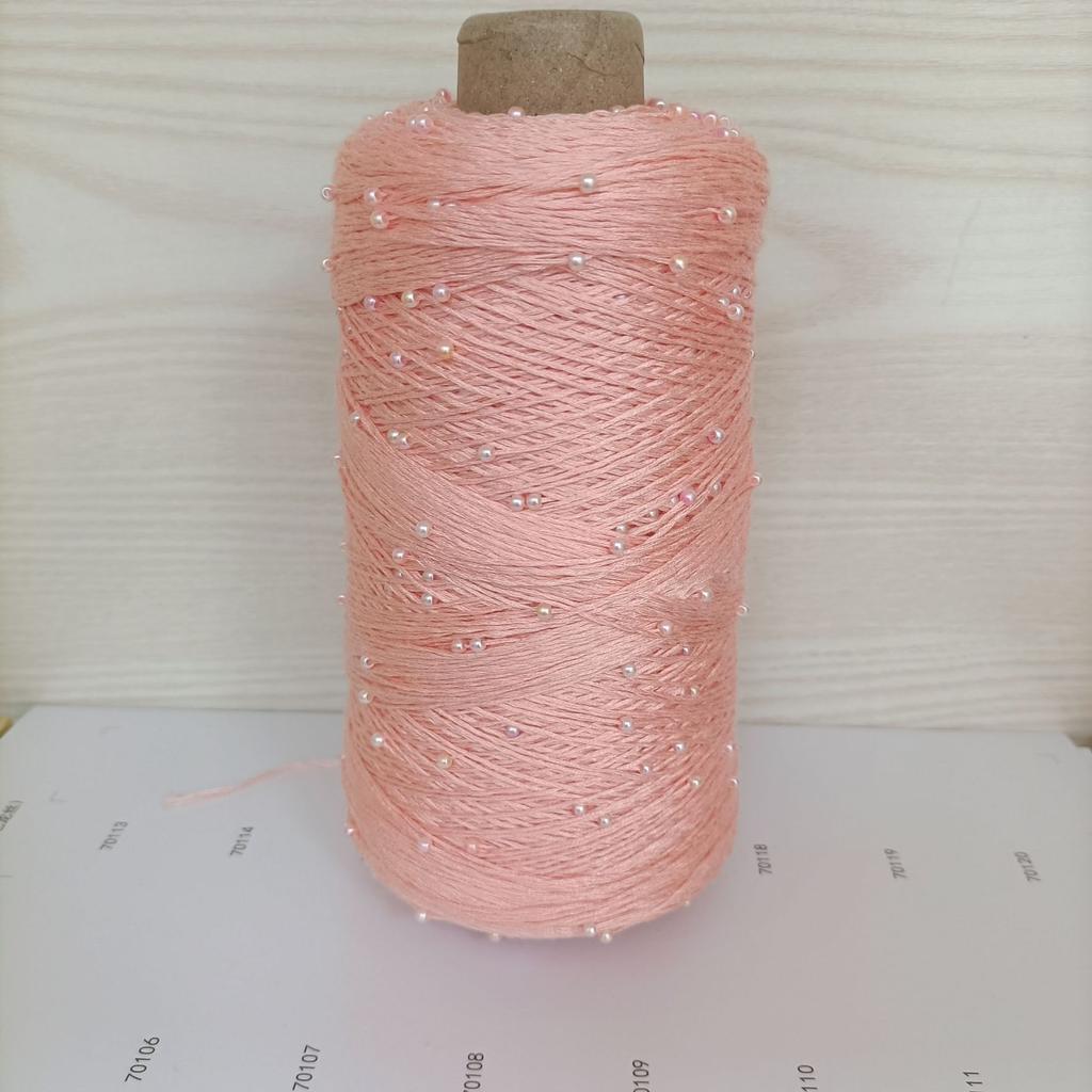350g 70% CottonSoft Crochet Hand Pearl Beaded Yarn Lace 6# Hand-Knitted Thread For Summer Knitting Sweaters Hats Scarves Luxury