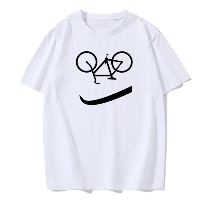 Bicycle Reverse Letter Funny Printing Men Women T Shirts Fashion Comfortable Top Regular Sleeve Short Sleeve Large Size Tshirts
