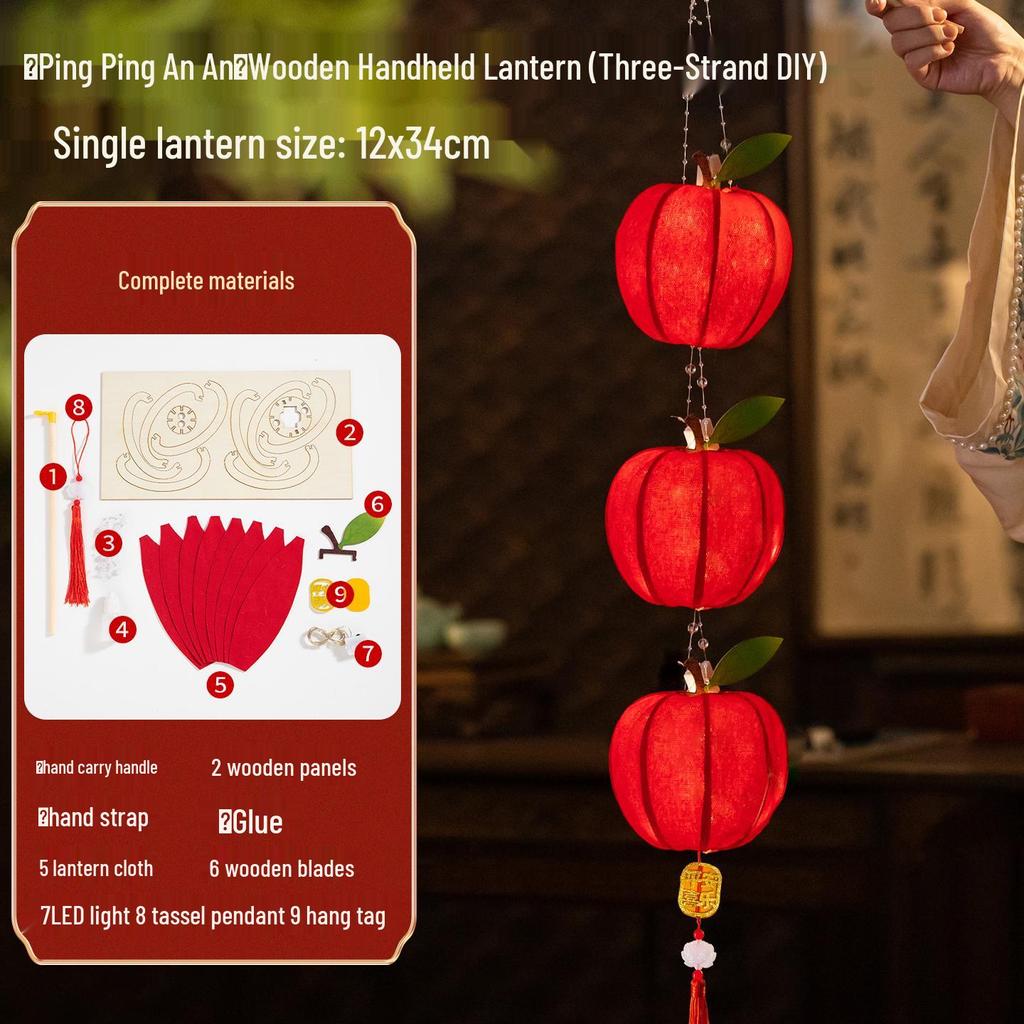 Mid-Autumn Festival 2025 Children's DIY Handcrafted Ancient-Style Illuminated Fruit Lantern Kit