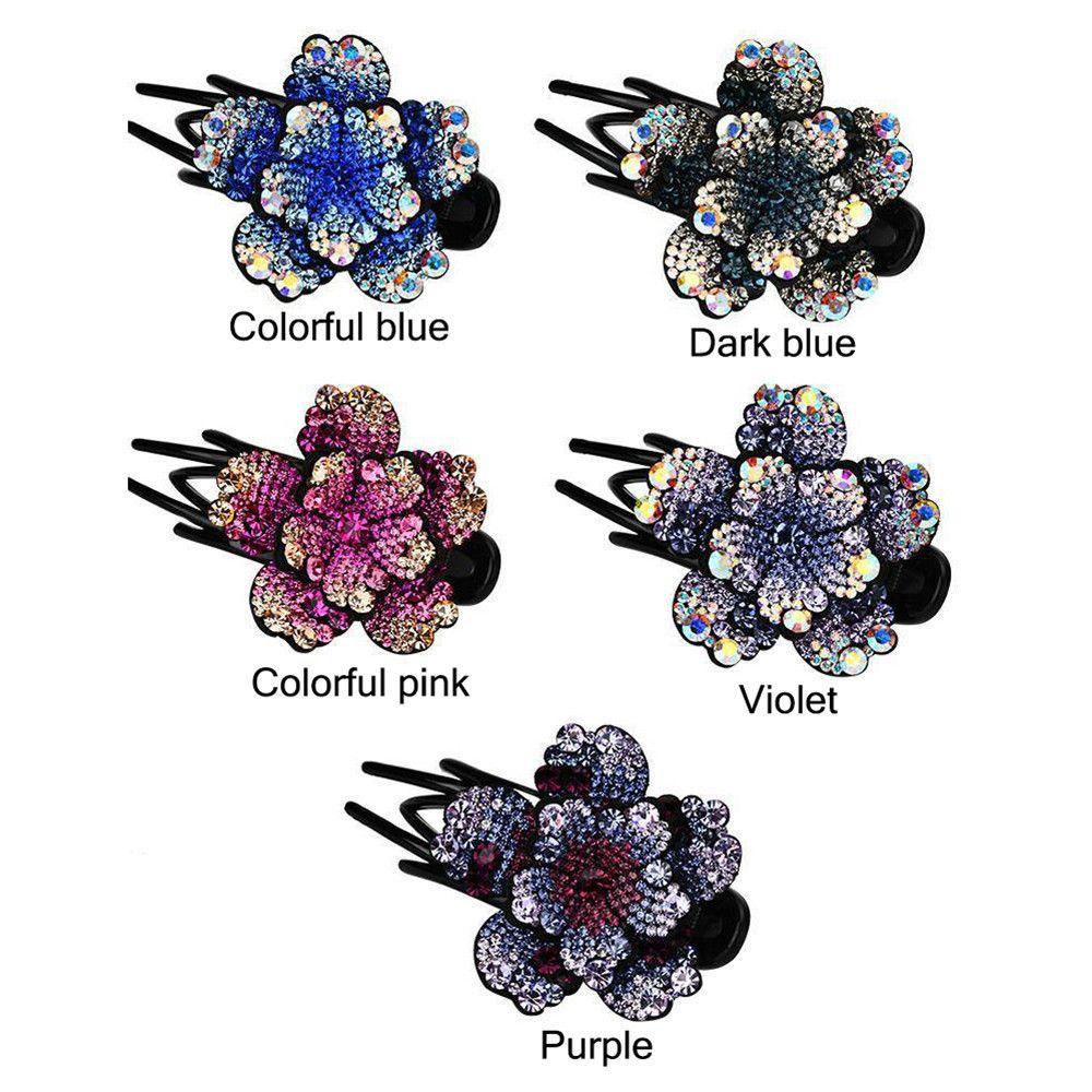 Hair Accessories Rhinestone Flower Duckbill Clips Hair Clips for Women Ponytail Headwear Hairpin