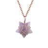 Hand-Wound Retro Natural Crystal Agate Pentagram, Amethyst Star Necklace N582