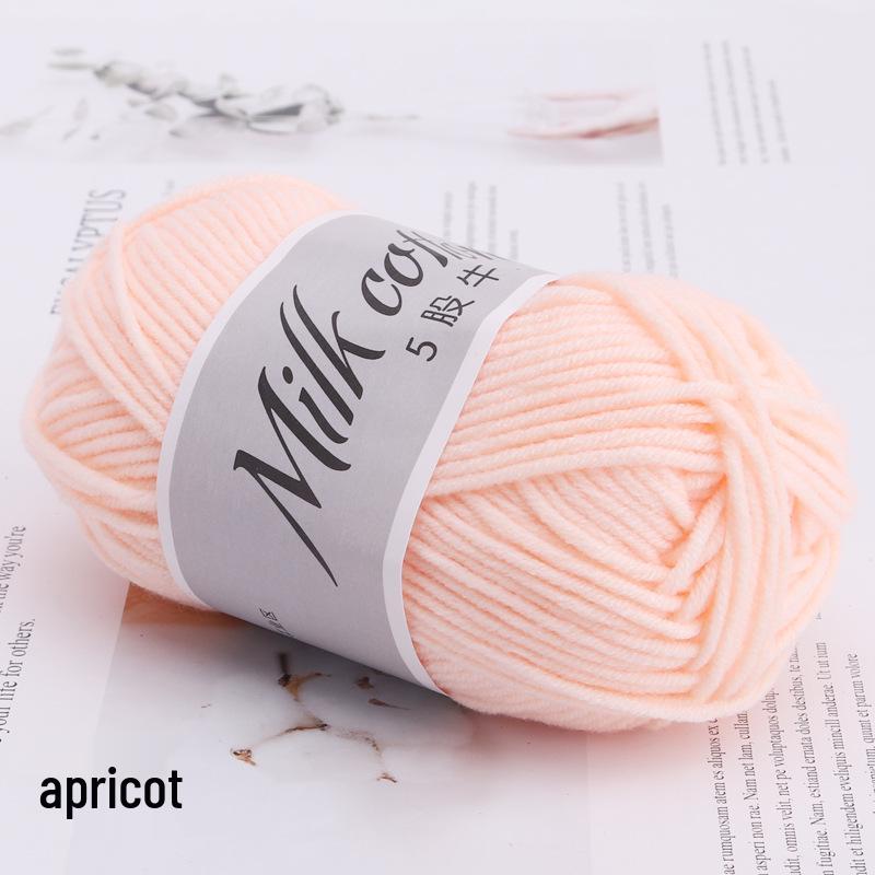 Combed Milk Cotton Yarn for Infant Baby Crochet Slippers - Medium Thick, DIY Knitting Material Package