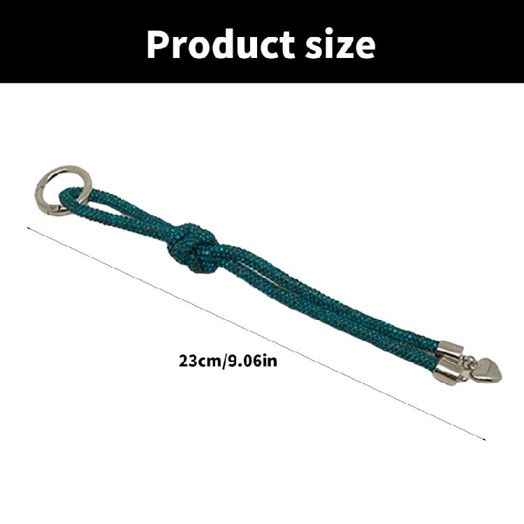 Diamonds Encrusted Heart Keychain Elegant Crystal Heart Phone Strap Keychain Charm Jewelry Gift for Trendy Ladies