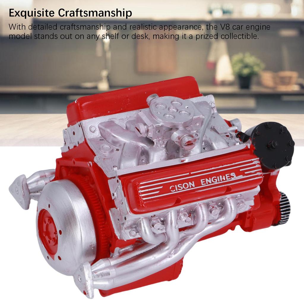 V8 Engine Building Resin V8 Car Engine Model Desktop Display Ornament Home Decoration for Teens Adults V8 Engine Display Model