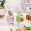 Rabbit Statue Easter Figurines Hold Carrot Small Spring Rabbit Sculpture For Desk Entryway Office Shops Living Room Bedroom