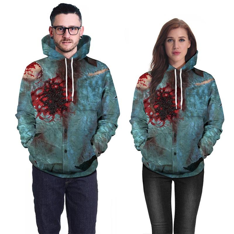 Halloween Carnival Night Printed Men's and Women's Sweatshirts Hooded Sweatshirts Couples Dress