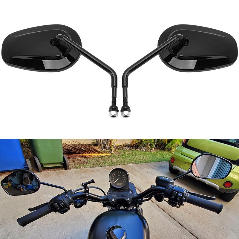 8MM Motorcycle Rear View Mirror Side Mirrors Left Right For Harley Touring Road King Sportster XL883 1200 Fatboy Dyna Softail