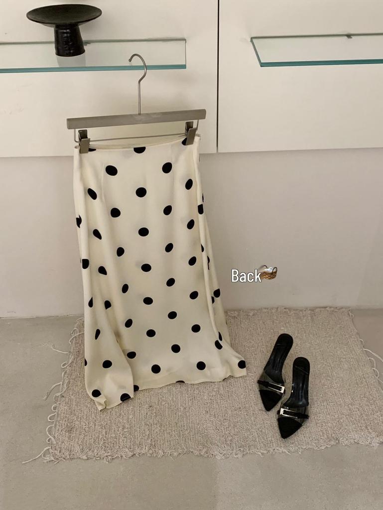 Women's Petite A-line High-Waisted Polka Dot Skirt - Spring/Summer Collection