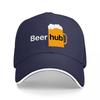 Beer Hub Logo Black Baseball Cap with Beer Mug Design for Adults Casual Wear and Outdoor Activities Style StateUnisext Accessory