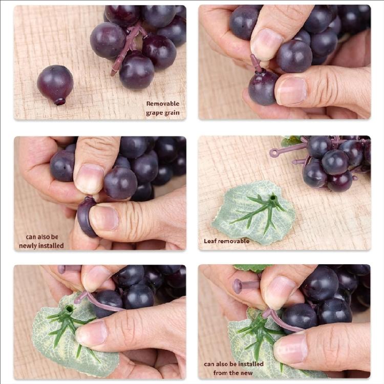 5 Strand Detailed Replicas Grape Faux PVC Fruit Decorations Perfect for Holiday Party Wedding Centerpieces