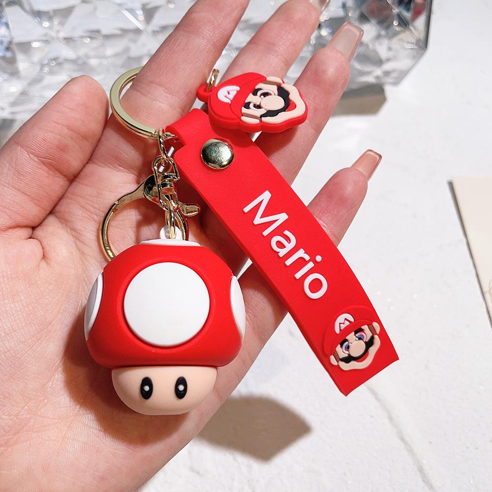 Süper Mario Anahtarlık Mario Bros Luigi Toad Yoshi Bowser Aksiyon Figürü Model Aksesuarlar PVC Çizgi Film Çanta Bebek Kolye Ucu Oyuncaklar Hediye