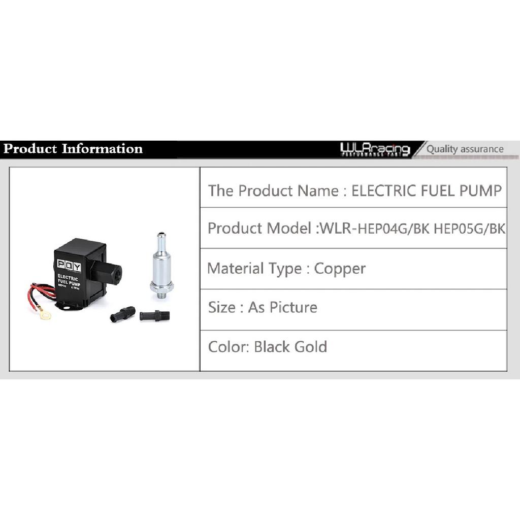 Universal 12V Electronic Inline Fuel Pump 4-7PSI High Pressure 90LPH Gas Petrol Diesel Compatible 40104 40106 40107 P502