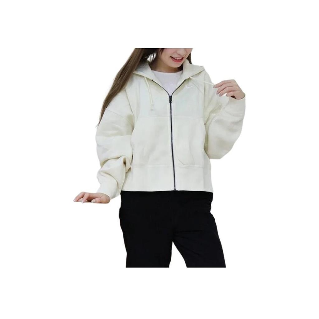 Nike Sports Casual Hooded Jacket Women Jacket Off-White DN4952-113
