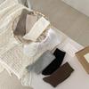 Women's Black & White Ribbed Slouch Socks - Mid-Calf Length, Versatile for Autumn/Winter, Pair with Leather Shoes