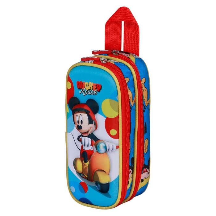 Trousse Double 3D - Disney Mickey Mouse Scooter - Bleu - Taille Unique