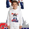 Stylish New *Mazinger Z* Print Kids' Fleece-Lined Hooded Sweatshirt – Warm, Comfortable, and Thick; Casual Autumn/Winter Outdoor Pullover (Unisex)