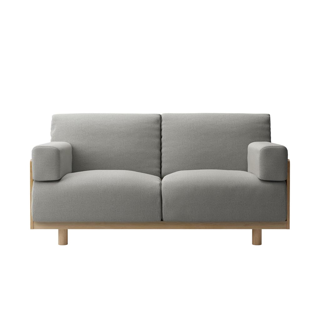 MUJI Cotton Linen Basket Weave Cover for Wooden Sofa 2 KB466A2A Frame, Charcoal, Seater,