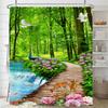 1 Pcs Forest Pattern Polyester Material Shower Curtain Waterproof Fabric, Partition Curtain For Bathroom,Home Decoration Curtain