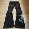 Jeans ricamati Harajuku retrò da strada Y2K Pantaloni micro svasati elasticizzati da donna Pantaloni dritti aderenti da ragazza hot Pantaloni hip hop gotici