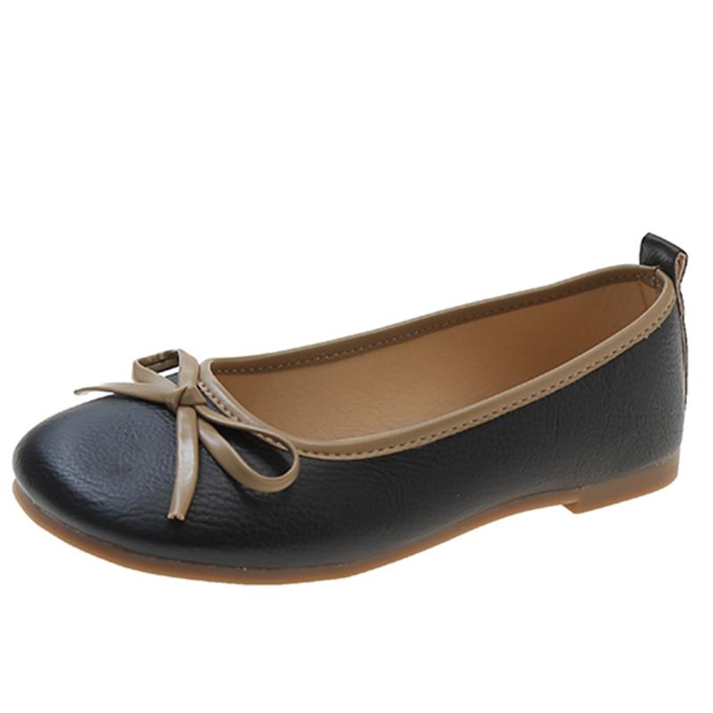 

Lucyever Bow Pu Leather Женские балетки на плоской подошве 2024 Комфортные туфли без застежек на мягкой подошве Женские туфли с закрытым носком Женские 35 чёрный