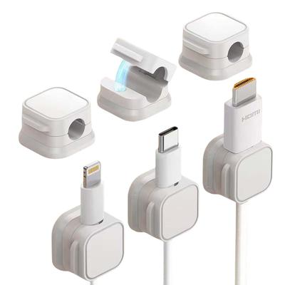 Tibemi Cable Clips, 6-Piece Cable Holder, Magnetic Cable Holder, for Power Cords, Wall Mounting, Car Cable Management, Wiring Organization,