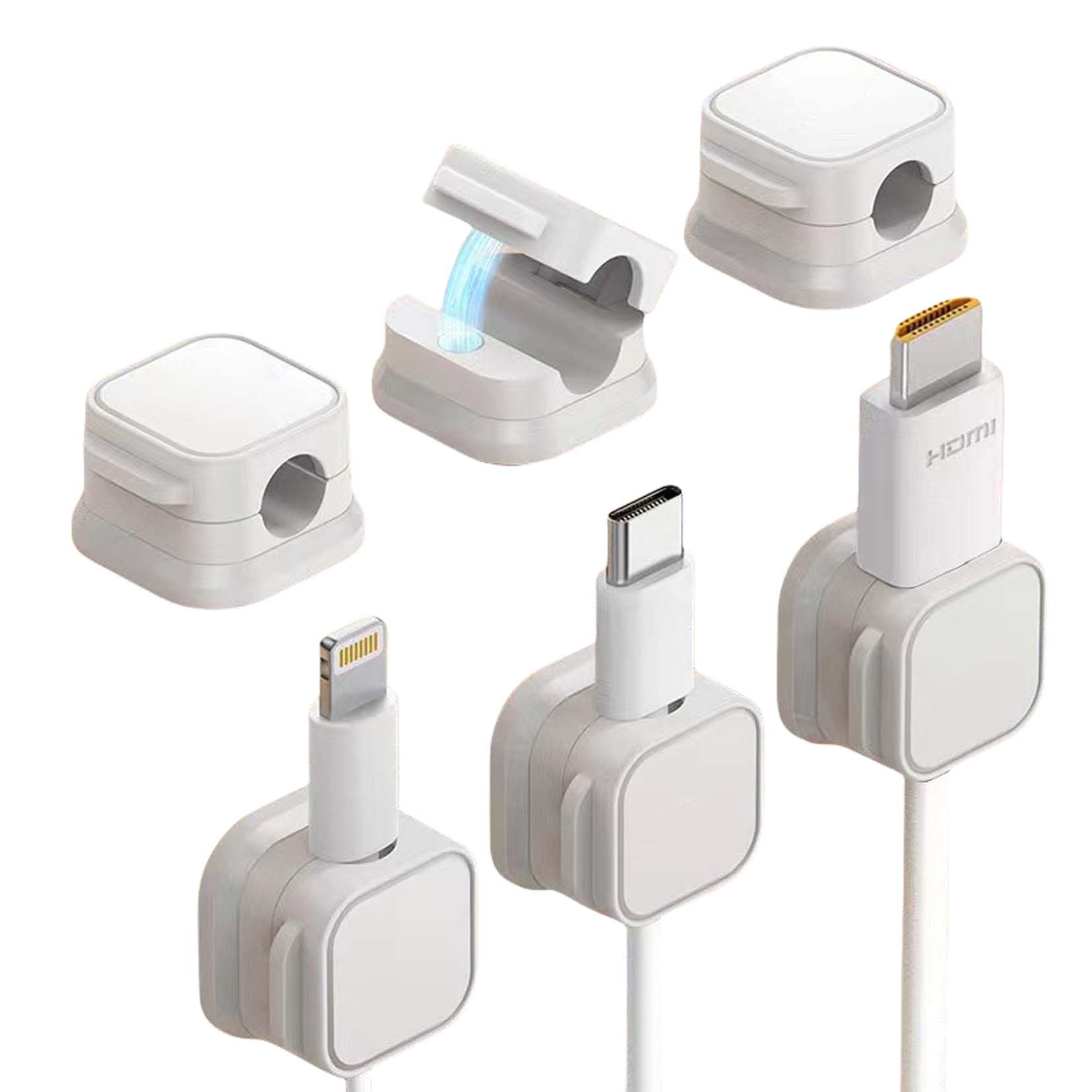 

Tibemi Cable Clips, 6-Piece Cable Holder, Magnetic Cable Holder, for Power Cords, Wall Mounting, Car Cable Management, Wiring Organization,