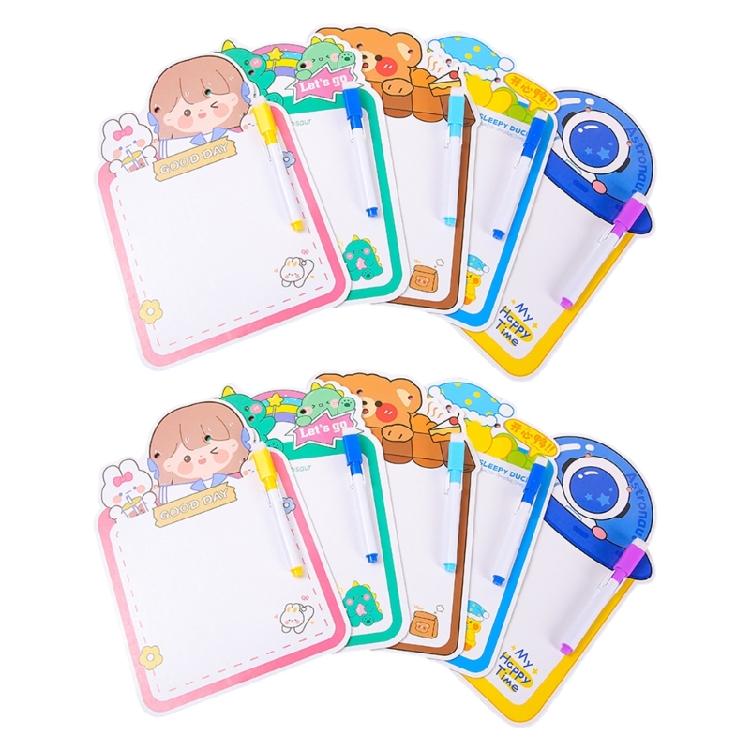 

10Pieces Erasable Whiteboard Cartoon Drawing Board Writing Board Whiteboard for Toddler Drawing Writing Art Craft 1