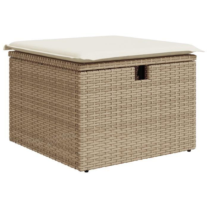 VidaXL Set de canapé de jardin 8 pièces avec coussins beige en rotin synthétique 3360086