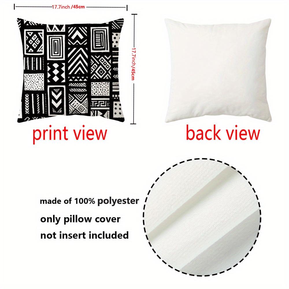 Black White Geometric Pattern Digital Printing Pillow Cover Short Plush Suitable Living Rooms Bedrooms Sofas Throw Cushion Cover