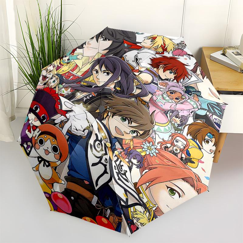 

1pc Outdoor Umbrella with Fire Emblem Characters - Automatic Opening/Closing, Portable 3-Fold Design, 8-Bone Iron Frame - Perfect Gift for Fans