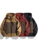 Men's Plus Size Patchwork Hooded Jacket - Trendy Spring/Autumn Outerwear