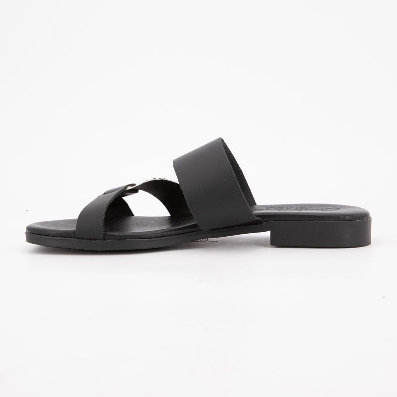 Mules noire avec imprimé zèbre Femme CARLA TORTOSA