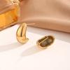 The New Classic Copper Alloy Smooth Metal Earrings Are Suitable for Women's Fashion, Korean Jewelry Temperament, and Daily Wear By Girls